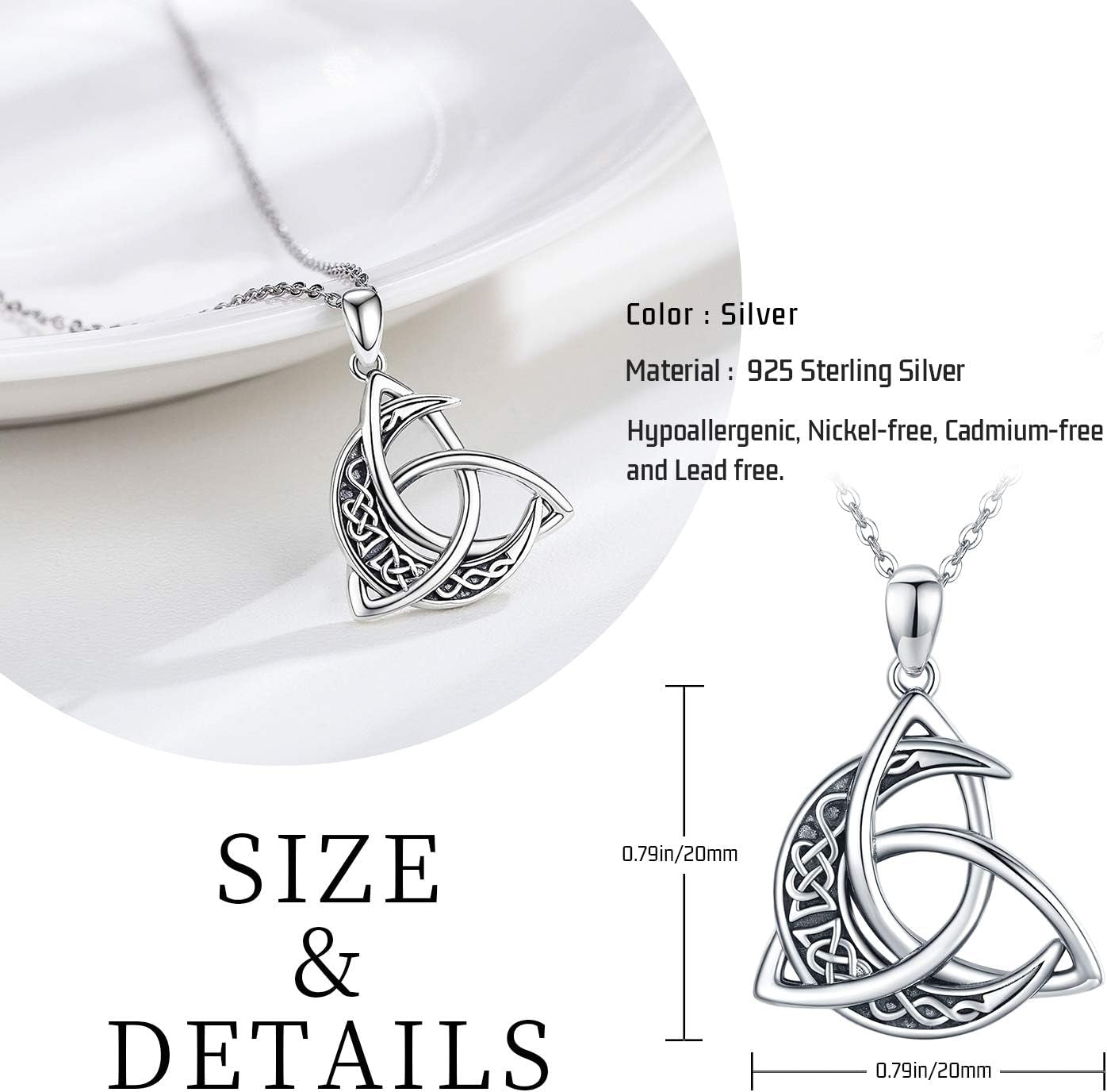 Moon Triquetra Necklace