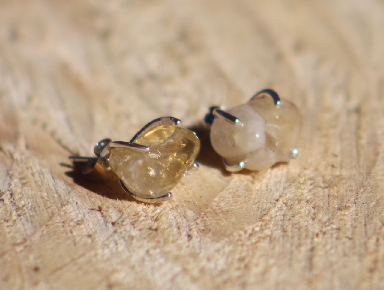 Raw Citrine Earrings