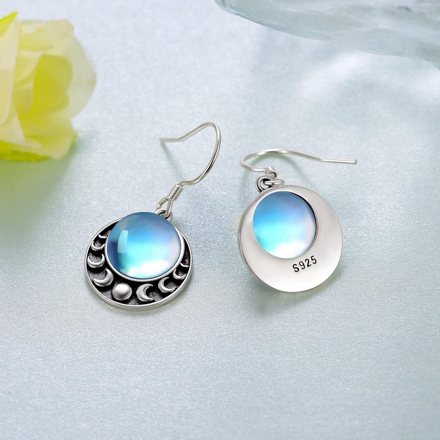 Moonstone Moon Phase Earrings