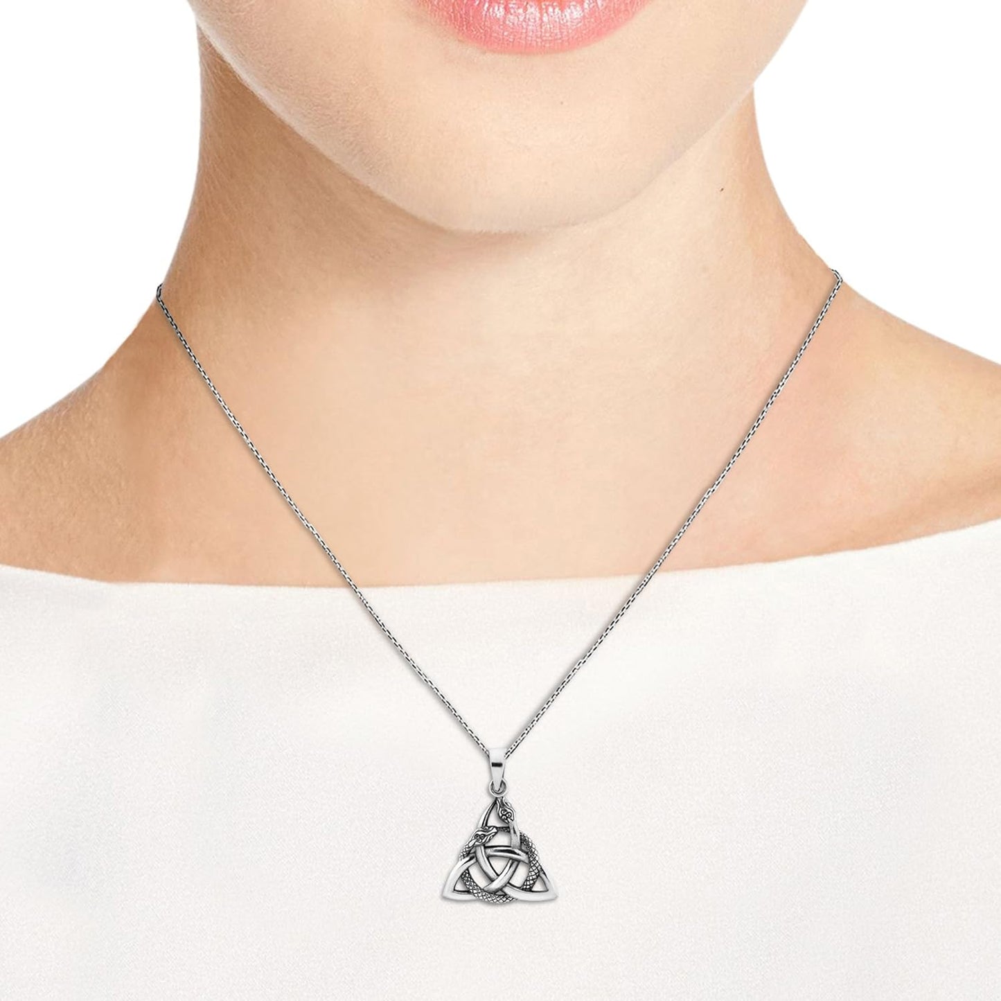 Interwoven Snakes Triquetra Necklace