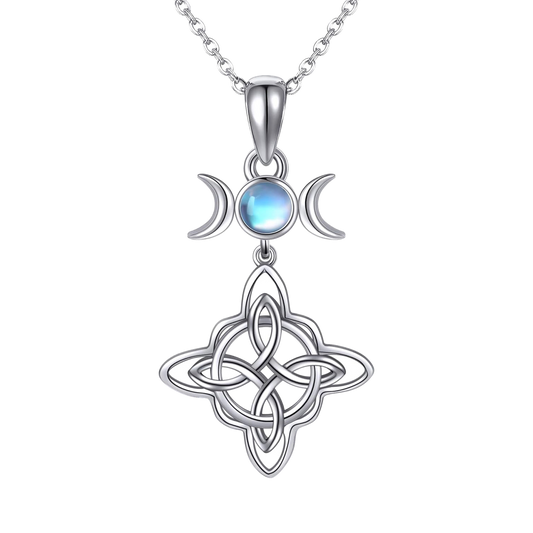 Triple Moon Witches Knot Necklace