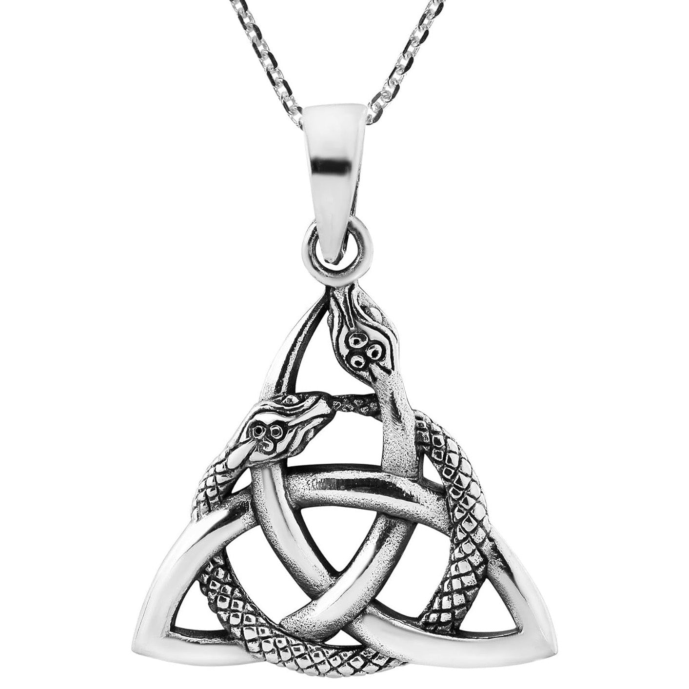 Interwoven Snakes Triquetra Necklace