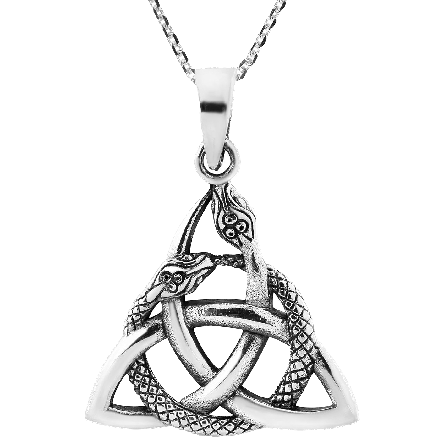 Interwoven Snakes Triquetra Necklace