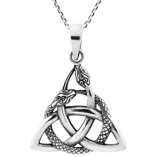 Interwoven Snakes Triquetra Necklace