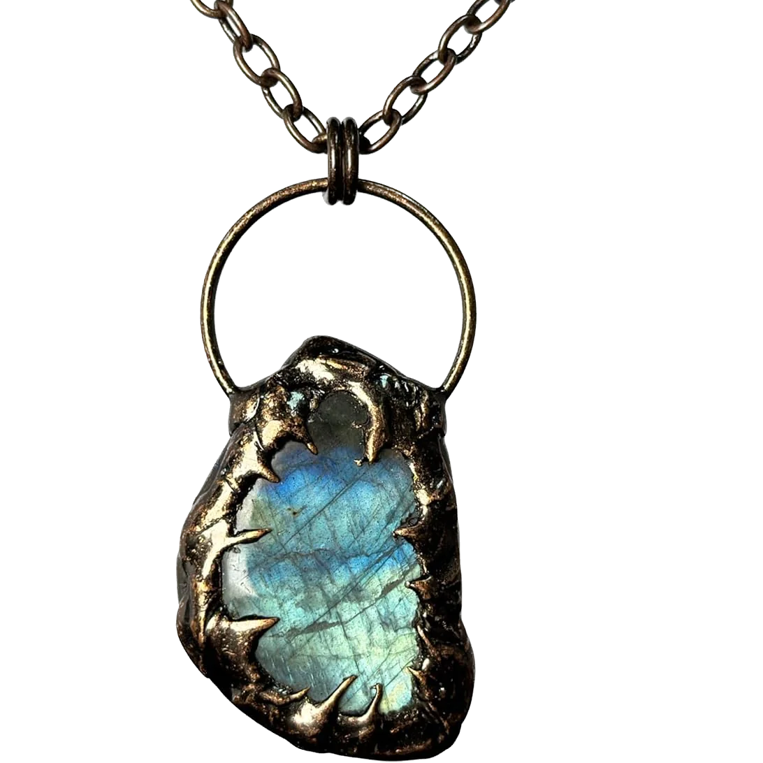 Natural Labradorite Pendant Necklace,