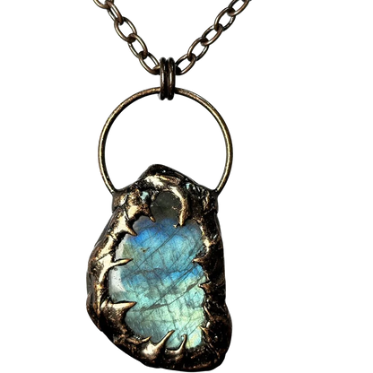 Natural Labradorite Pendant Necklace,