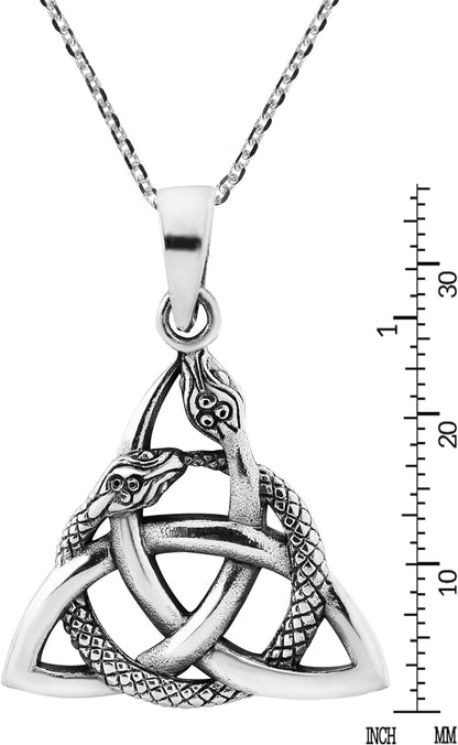 Interwoven Snakes Triquetra Necklace