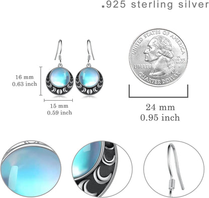 Moonstone Moon Phase Earrings