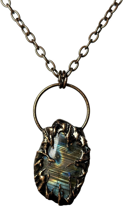 Natural Labradorite Pendant Necklace,