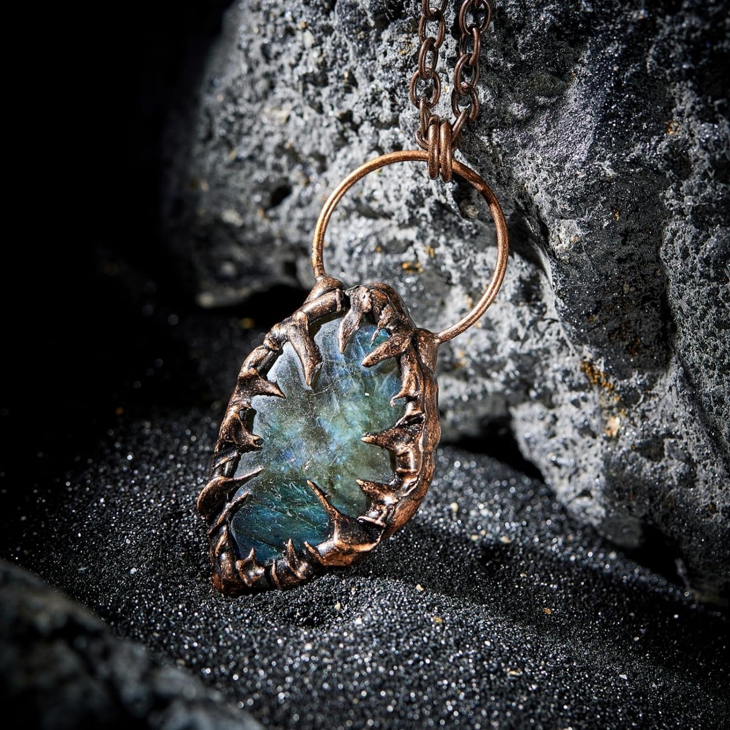 Natural Labradorite Pendant Necklace,